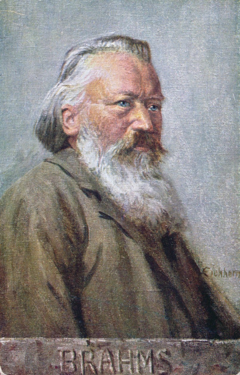 Postkort forestillende Johannes Brahms ca. 1910 af Austrian School