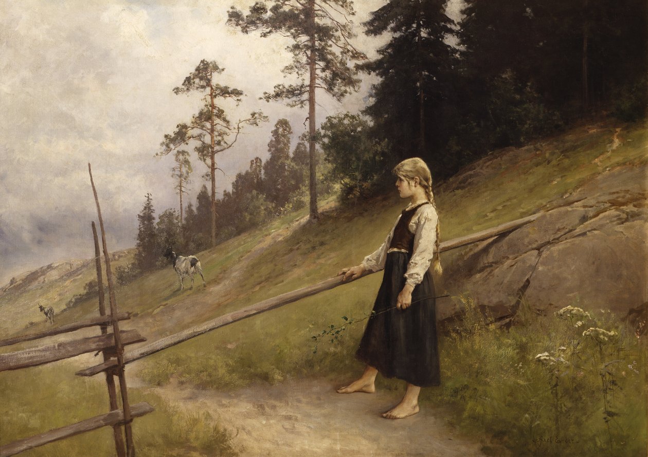 Dairymaid (olie på lærred) af Axel Hjalmar Ender