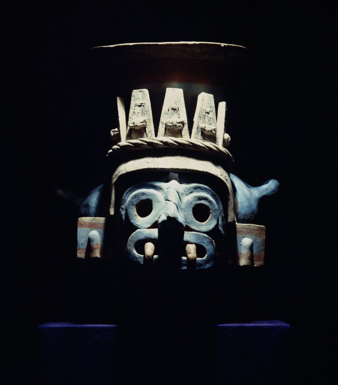 Brazier, der repræsenterer Tlacoc, Late Post Classic Period (keramik) af Aztec