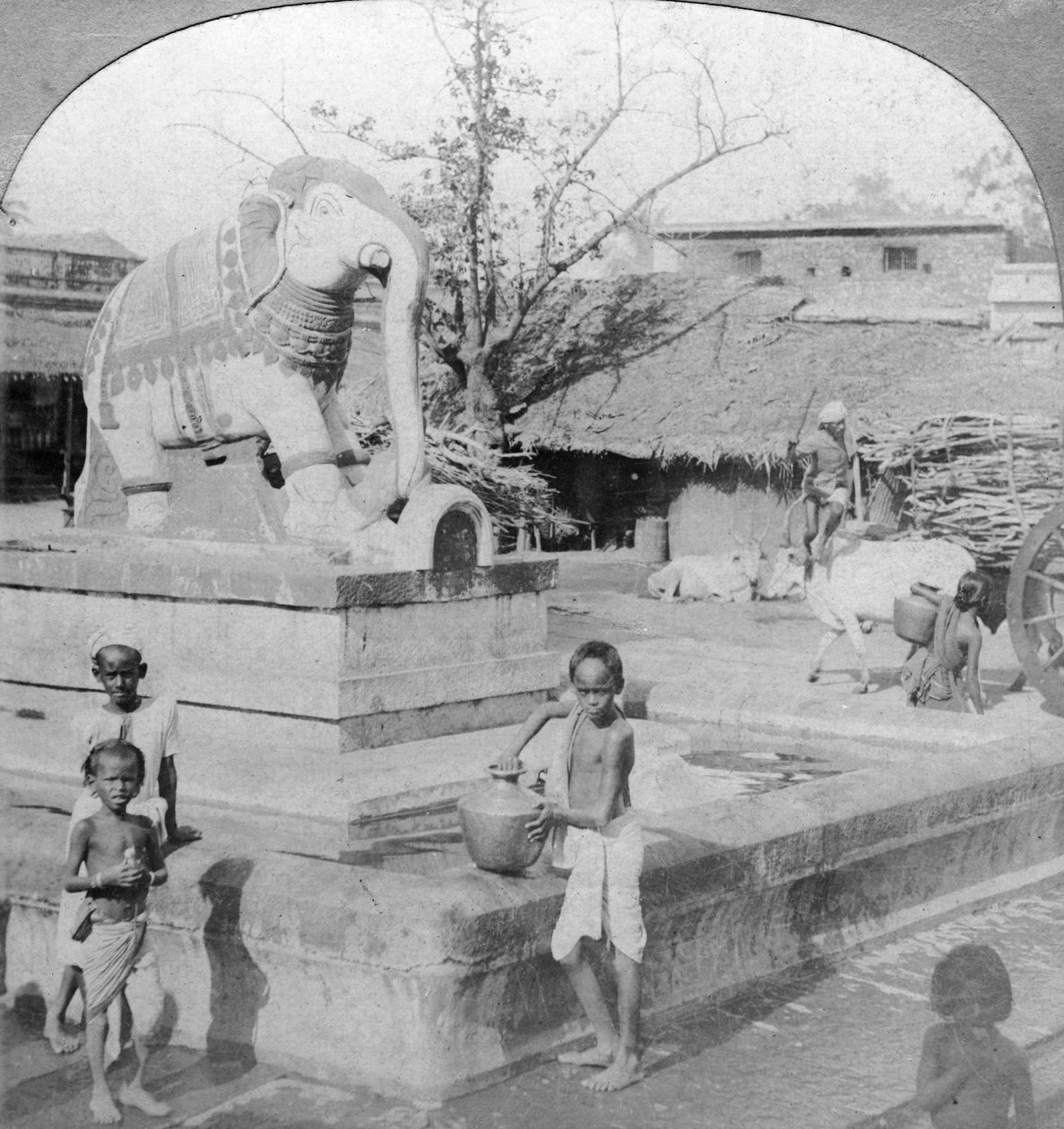 En elefantfontæne, Madura, Indien, 1901. af B. L. Singley