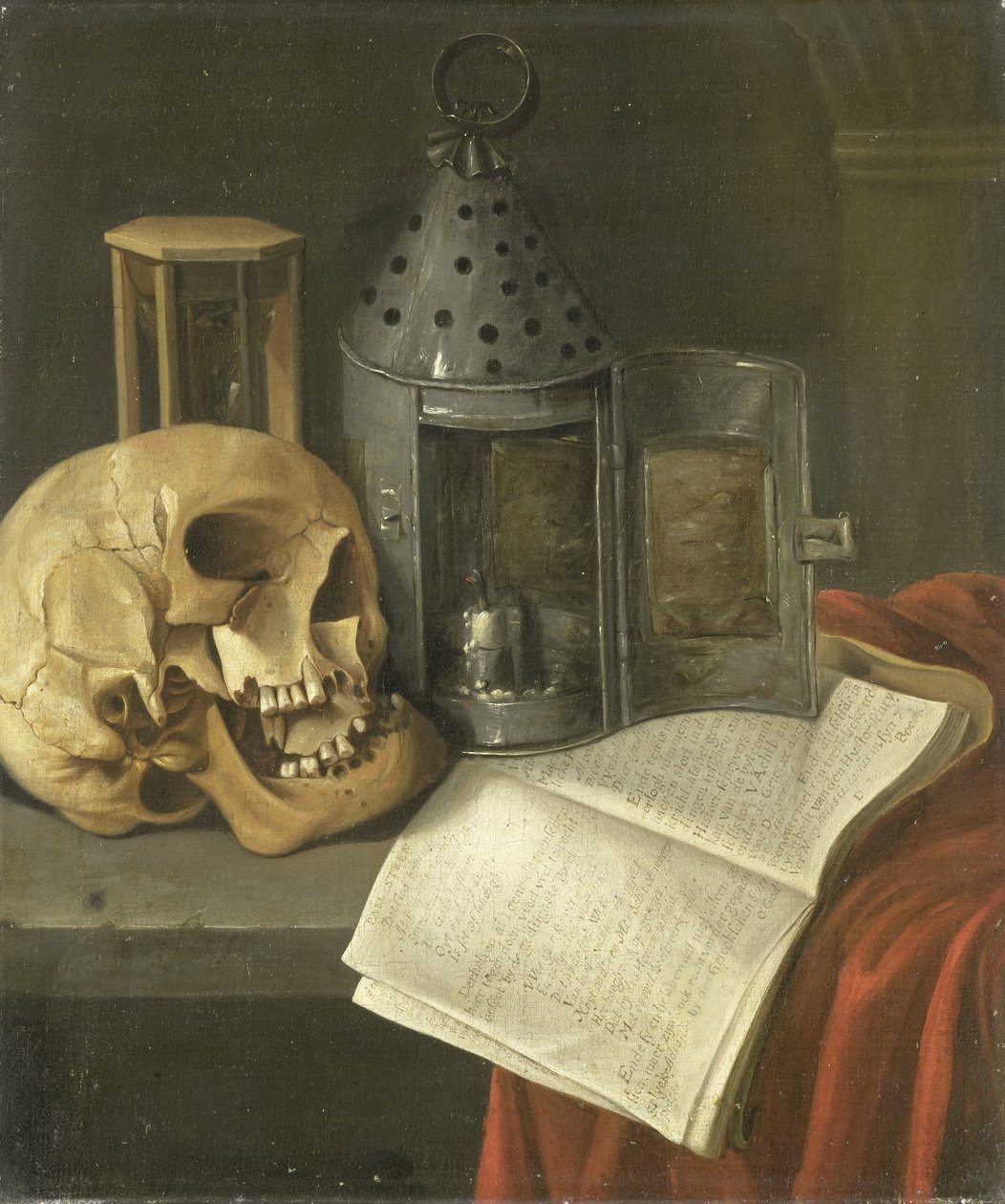 Vanitas Stilleben af B. Schaak
