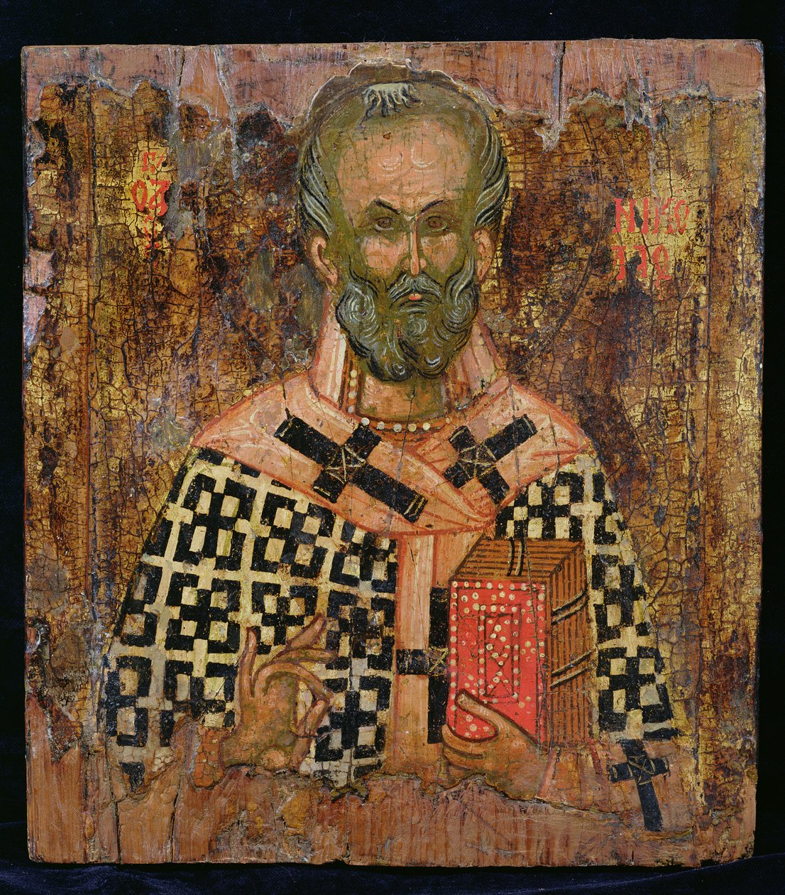 St. Nicholas (tempera på panel) af Balkan School