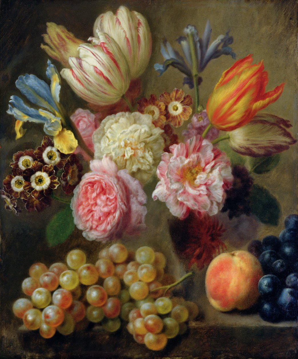 Blomsterstudie (olie på kobber) af Balthasar Denner