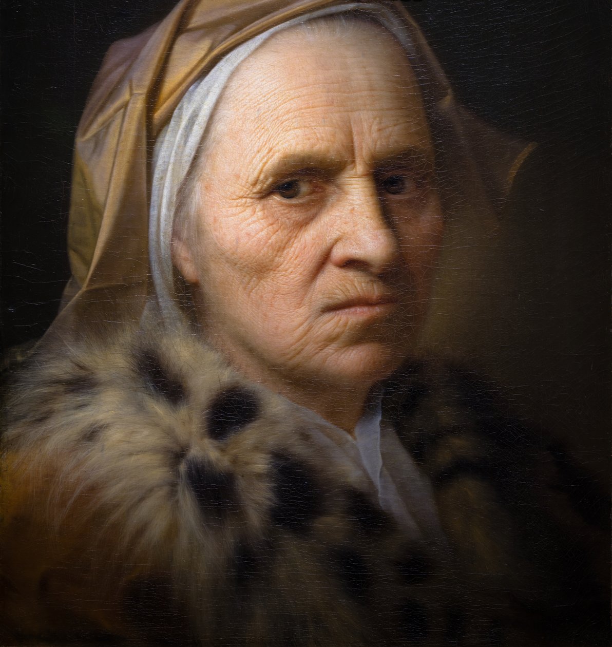 Gammel kvinde (detalje) af Balthasar Denner