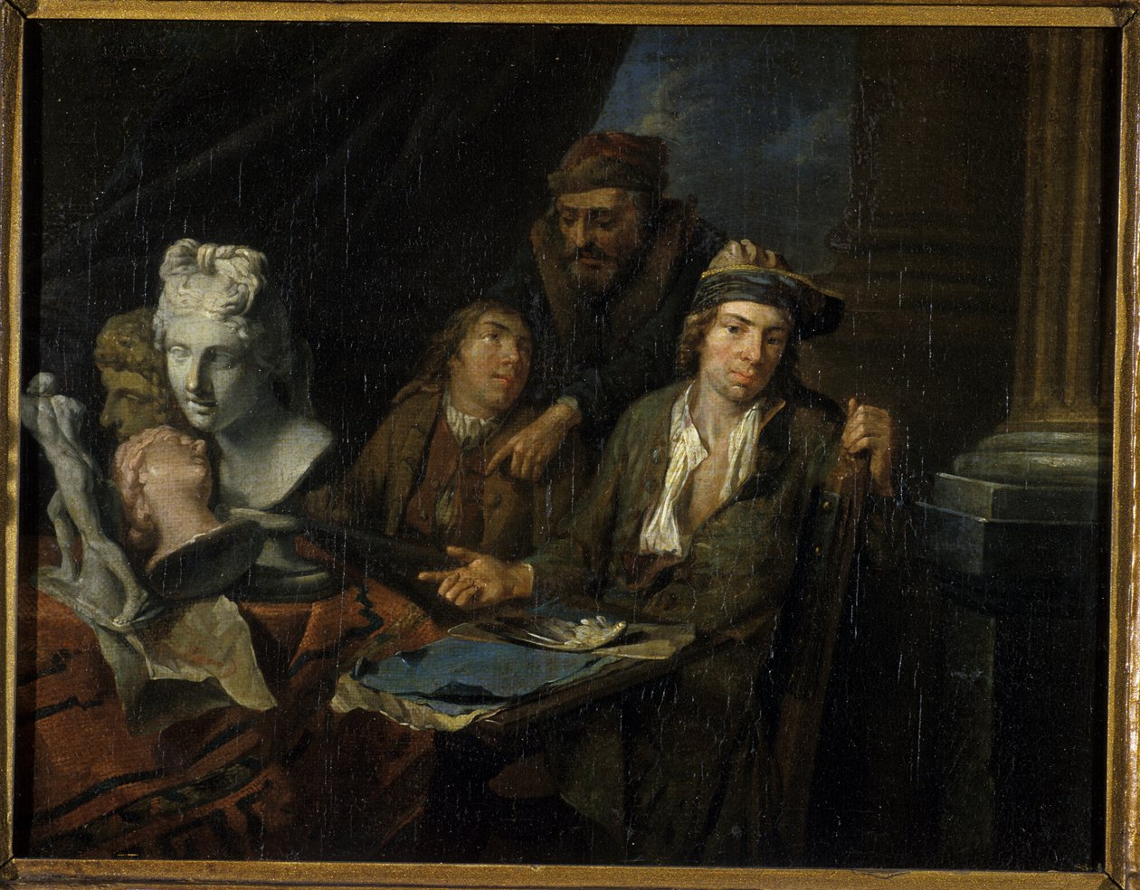 Kunstnerstudie, 1703 af Balthasar van den Bossche