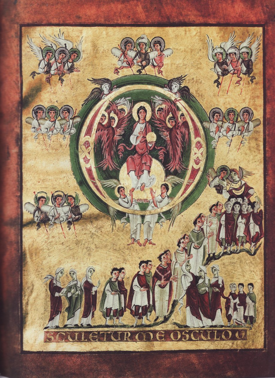 O initial med Kristus og uddannelse af de udvalgte af Bamberg State Library