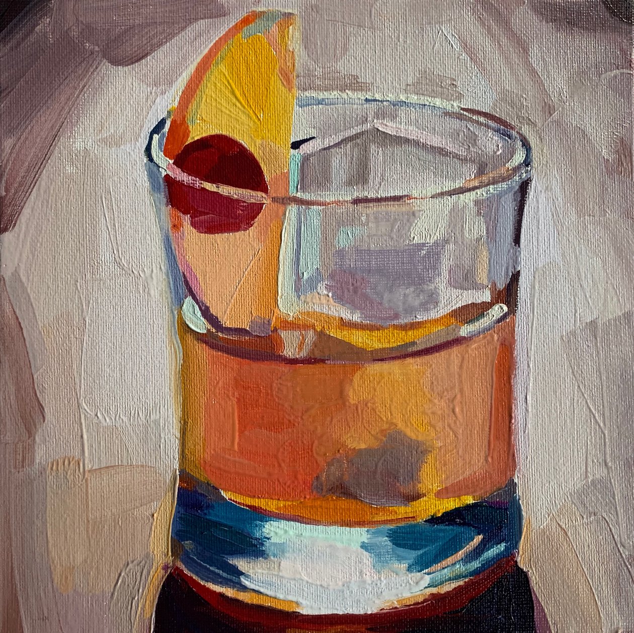 cocktail 4, 2019 (olie om bord) af Barbara Hoogeweegen