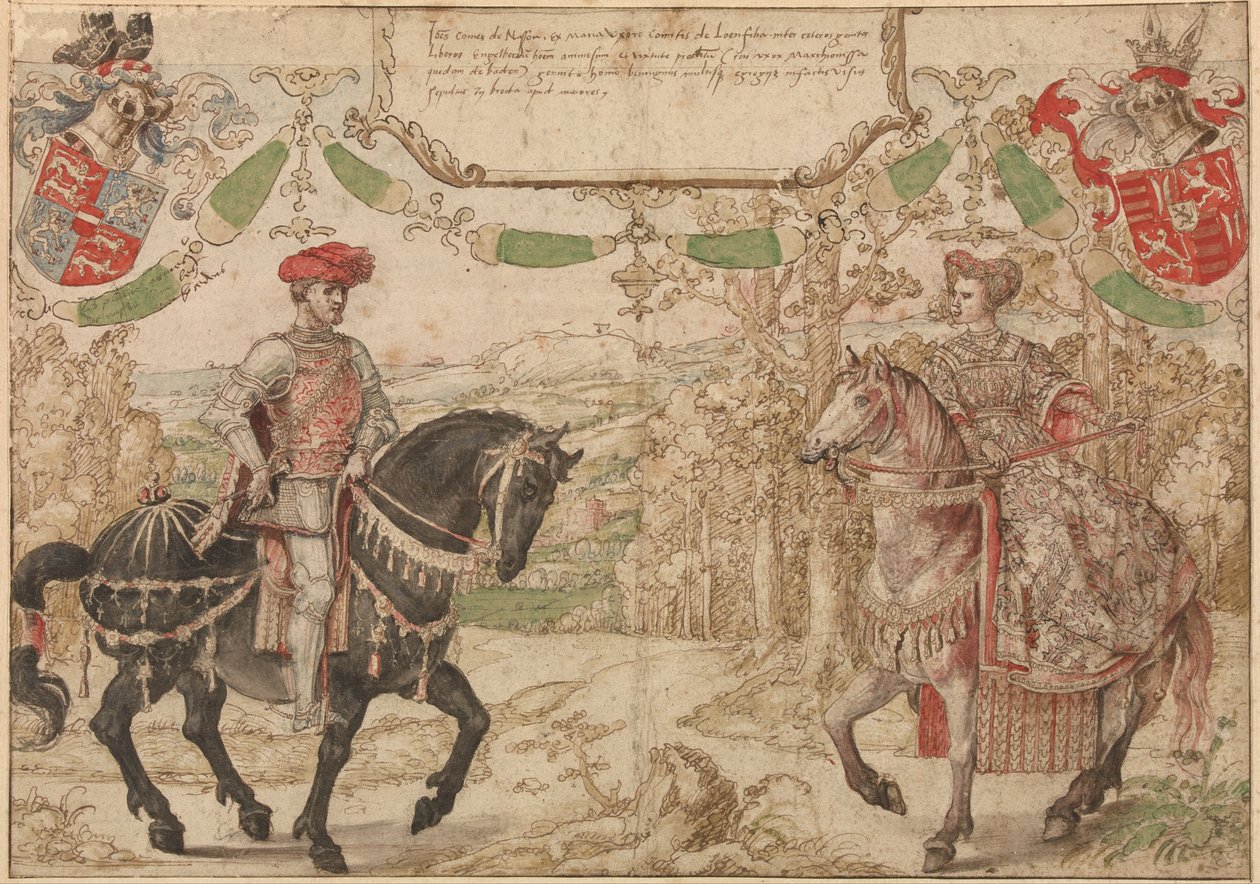 Johan IV van Nassau og hans hustru Maria van Loon-Heinsberg af Barend van Orleay