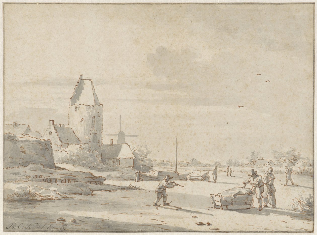vinterlandskab af Barend Cornelis Koekkoek (attributed to)