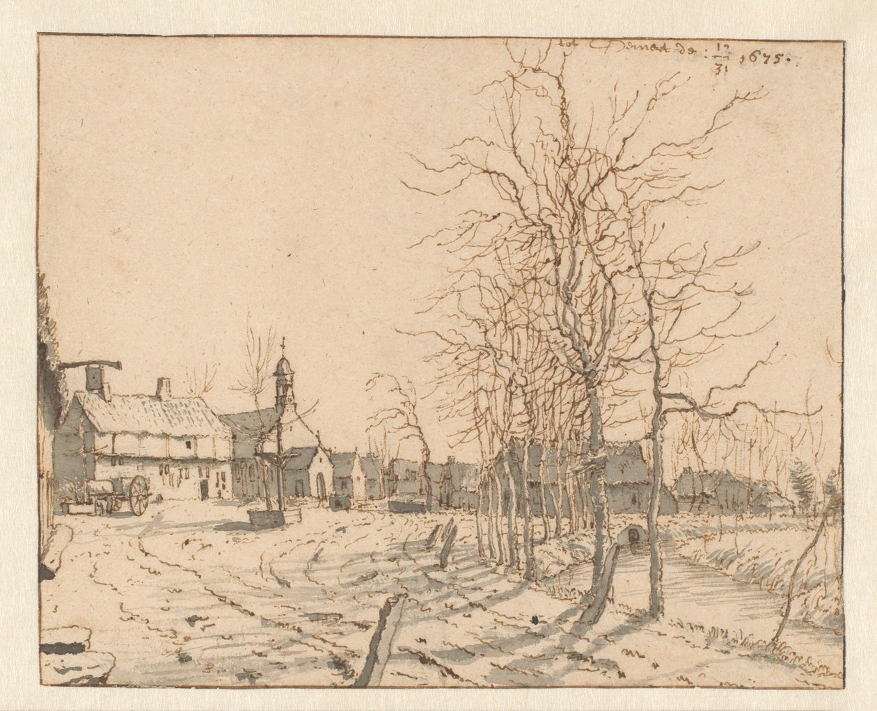 Udsigt over Gemert, Nordbrabant af Barend Klotz (attributed to)