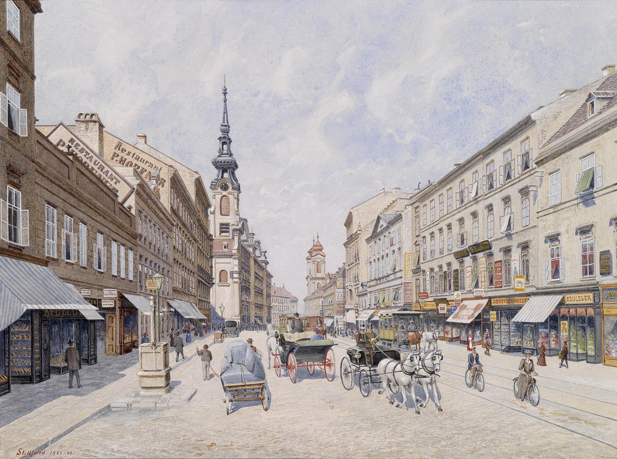 Den indre Mariahilferstrasse af Baron Raimund von Stillfried