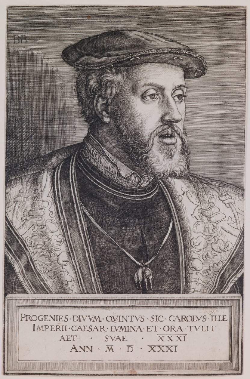 Portræt af Charles Quint af Barthel Beham