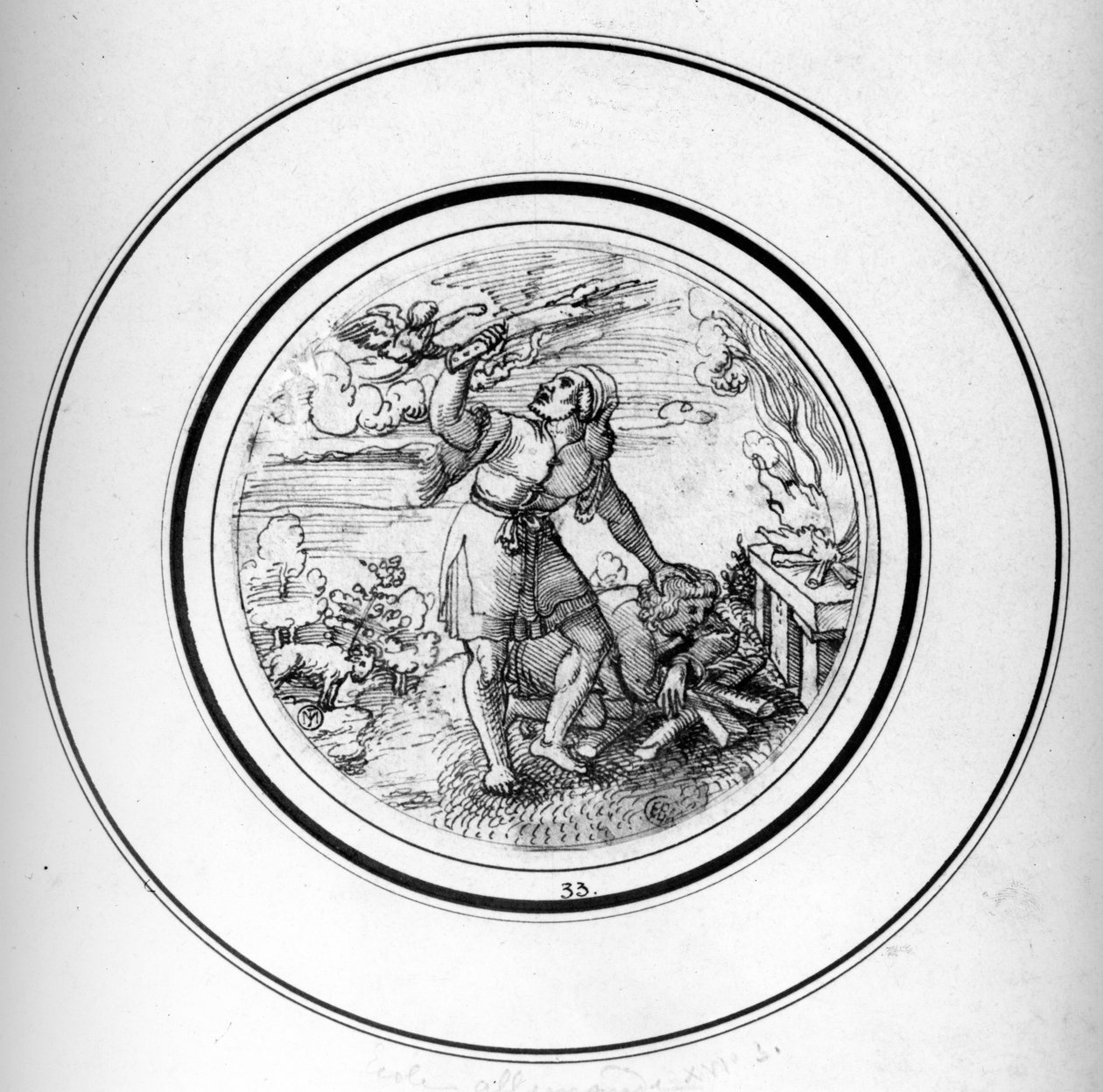 Isaks offer (pen og blæk) af Barthel Beham