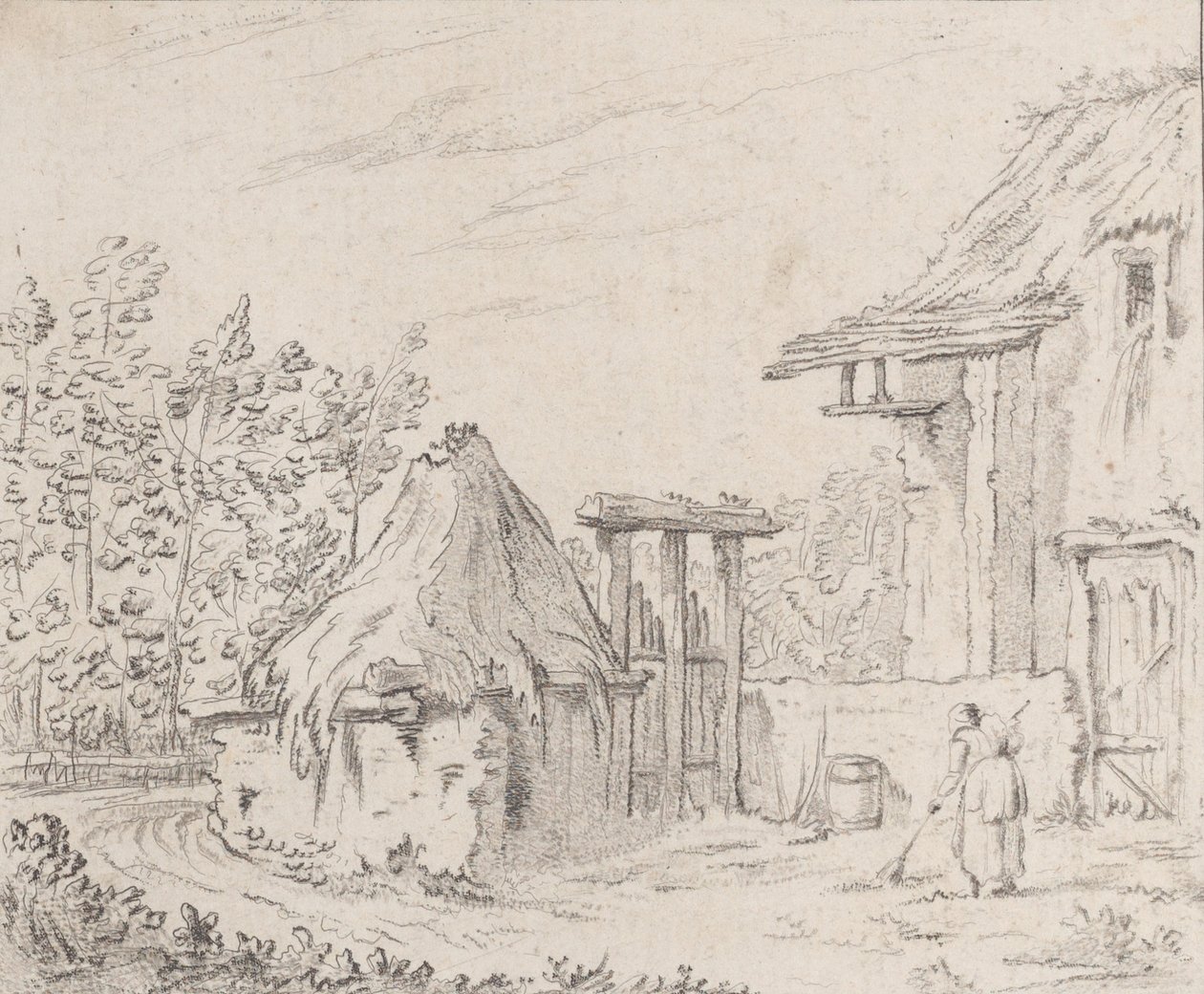 Gårdsplads, 1758. af Barthélémy Augustin Blondel d