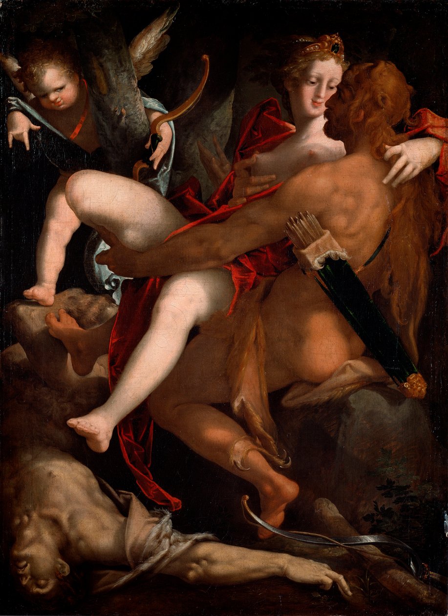 Hercules, Dejanire og kentauren Nessus (maleri af Bartholomaeus Spranger