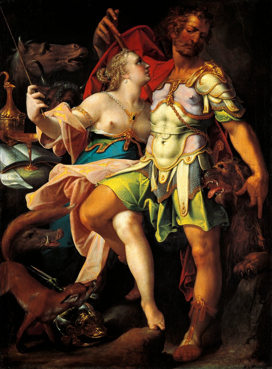 Odysseus ja Circe, Bartholomaeus Spranger (1546-1611) af Bartholomaeus Spranger