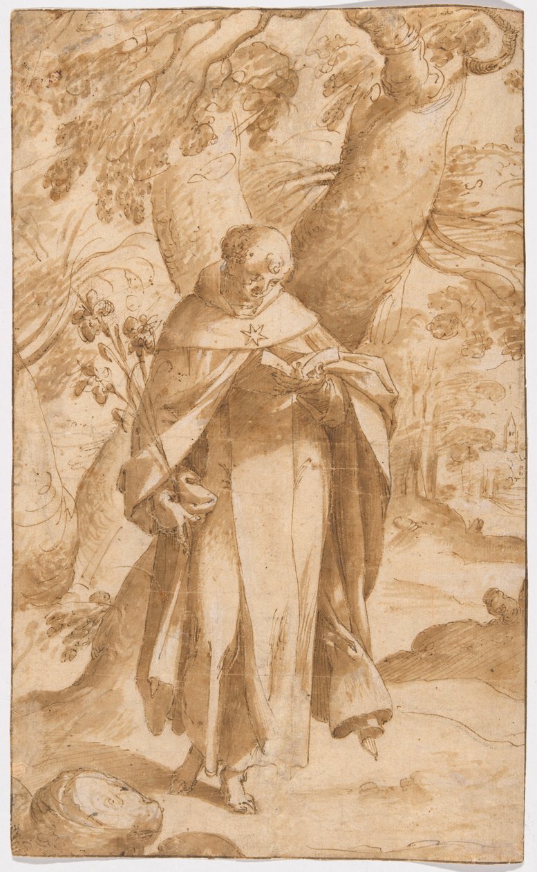 Saint Dominic Reading af Bartholomaeus Spranger