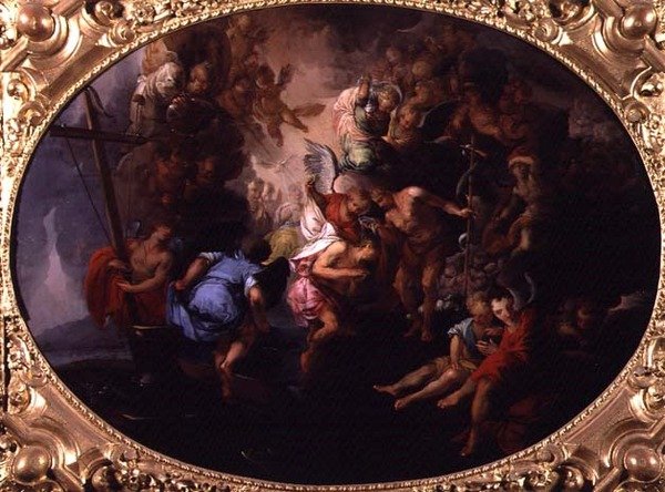Kristi dåb (olie på lærred) af Bartholomaeus Spranger