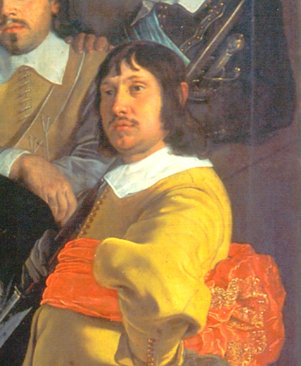 Fejringen af freden i Munster, 18. juni 1648, i hovedkvarteret for crossbowmens borgervagt St George garde, Amsterdam, detaljer. af Bartholomeus van der Helst