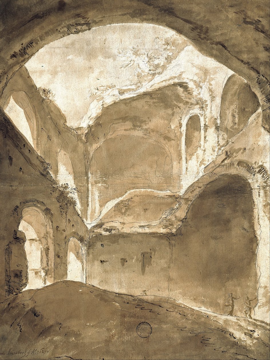 Interiør i en gammel ruin af Bartholomeus Breenbergh