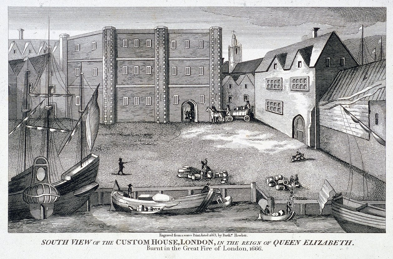 Custom House, London, c1815 af Bartholomew Howlett