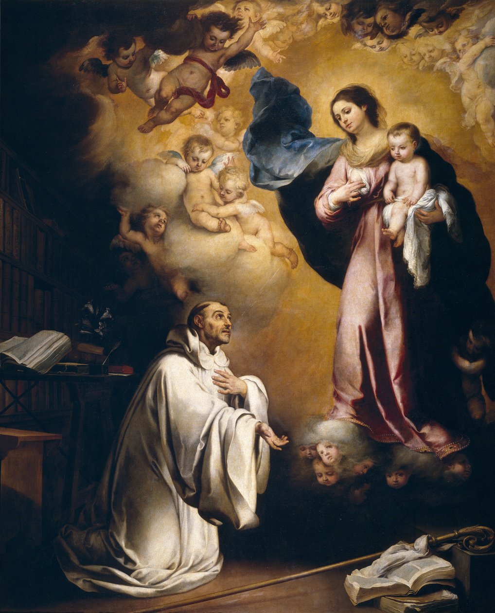 Jomfruens åbenbaring til Saint Bernard af Bartolomé Esteban Murillo