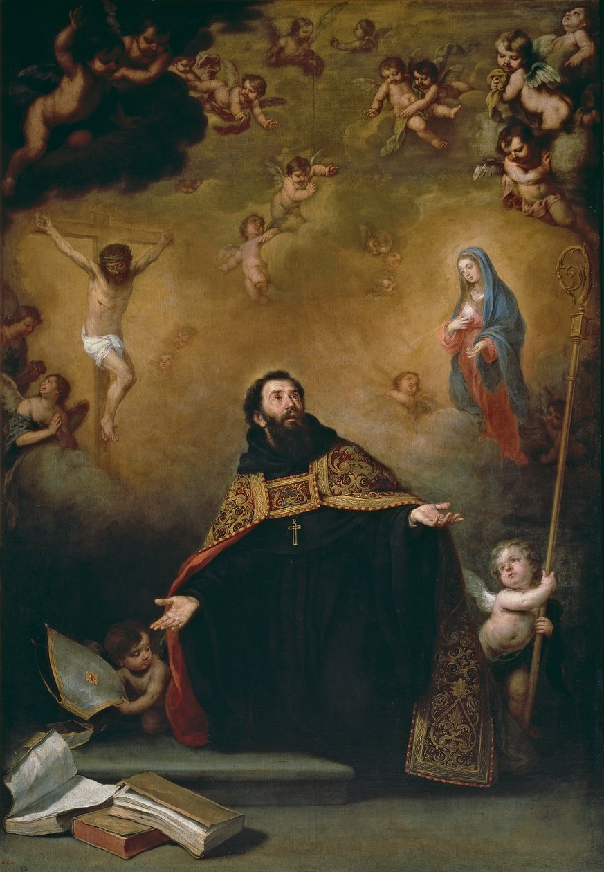 Saint Augustine mellem Kristus og Jomfruen af Bartolomé Esteban Murillo