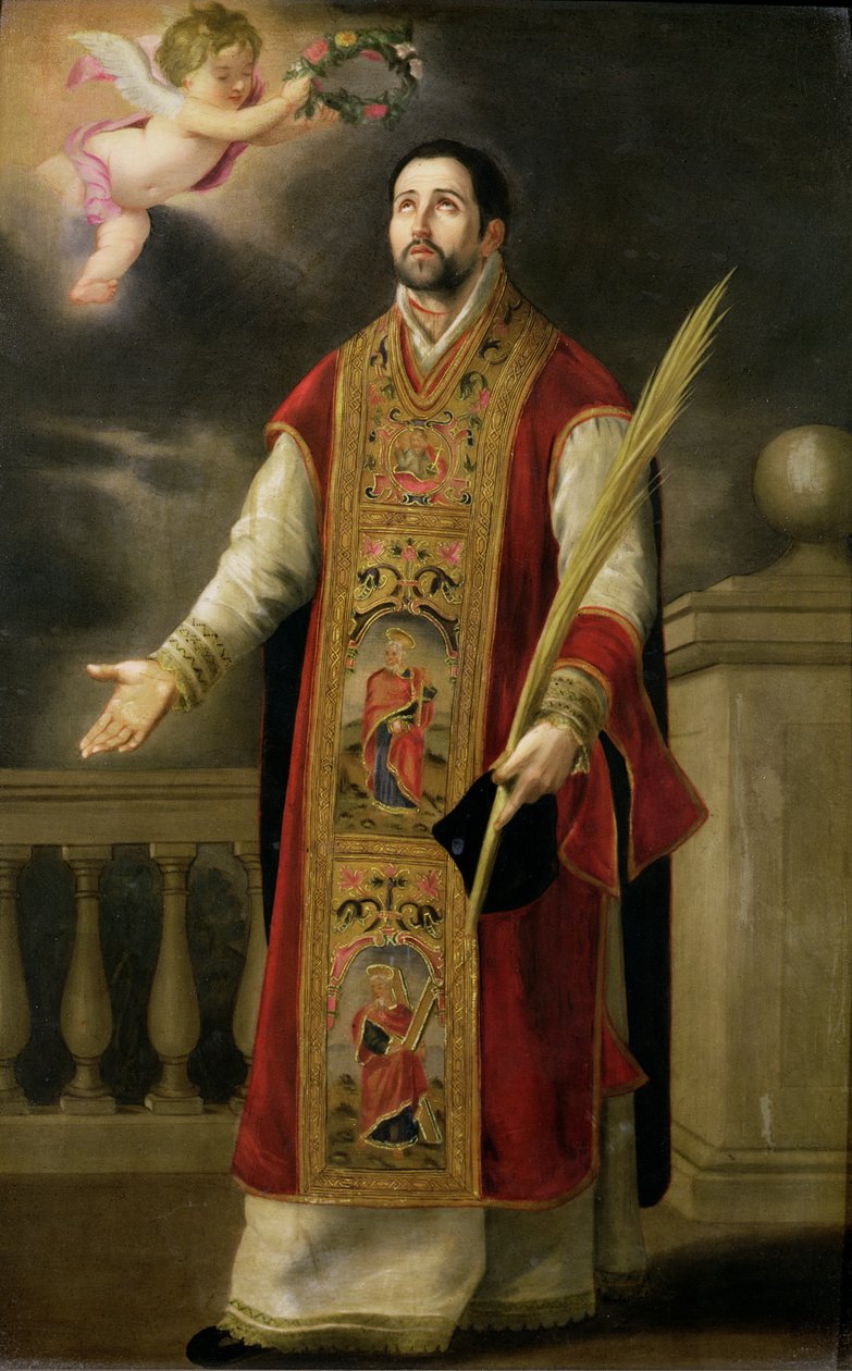 St. Roderick af Cordoba (olie på porcelæn) af Bartolomé Esteban Murillo