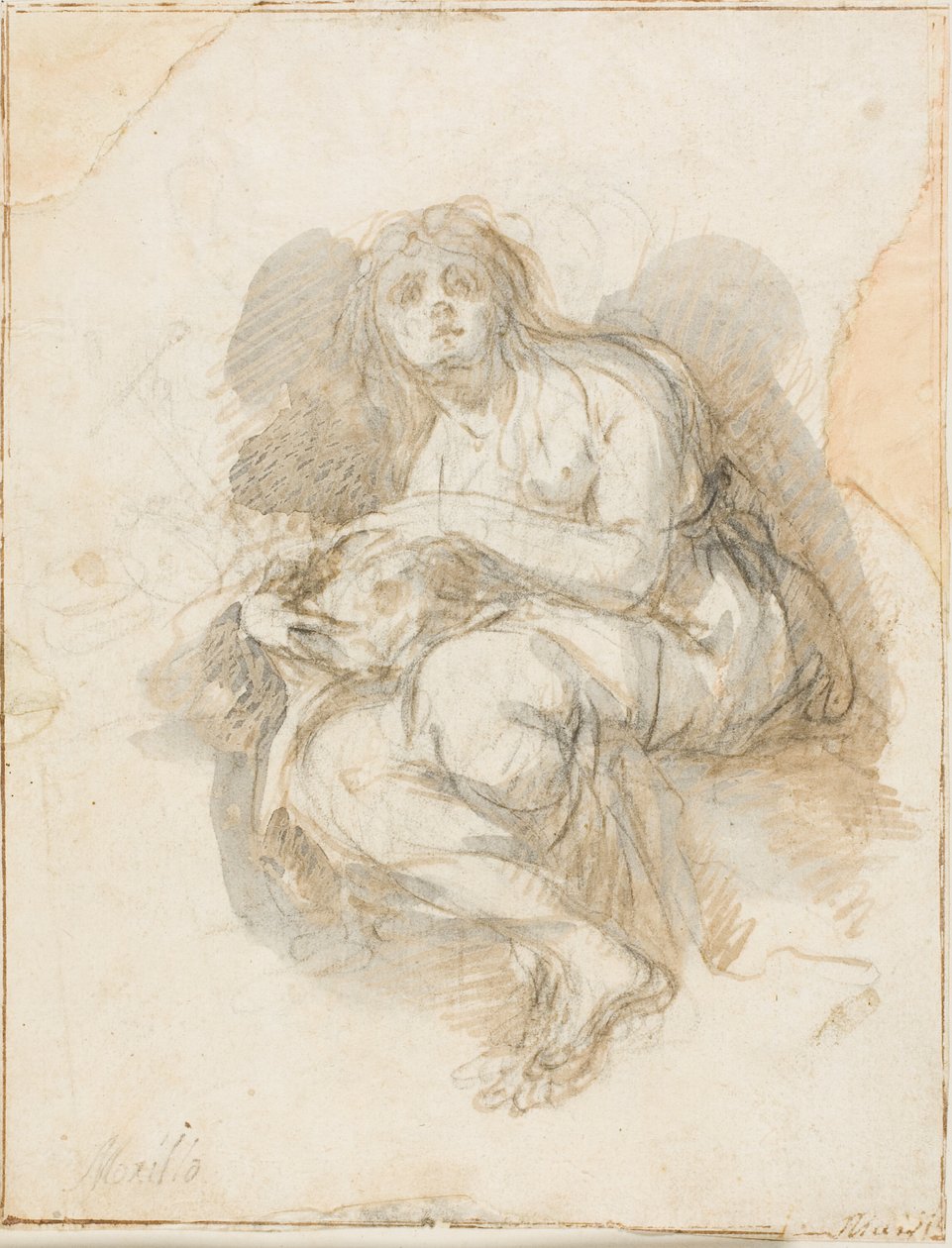 Kvinde Saint Holding Skull af Bartolomé Esteban Murillo