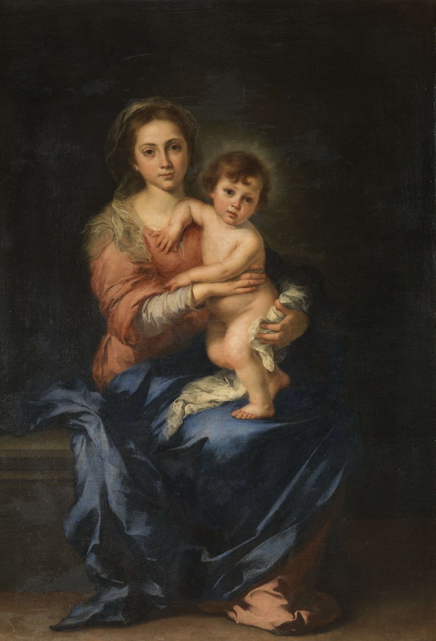 Jomfruen og barnet, 1650. af Bartolomé Esteban Murillo