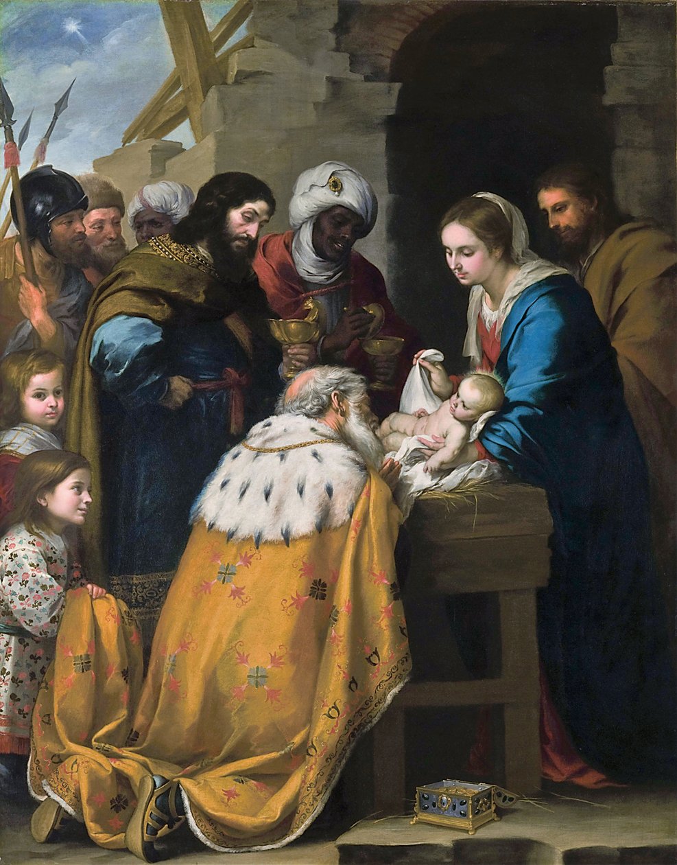 Tilbedelse af de hellige tre konger af Bartolomé Esteban Murillo