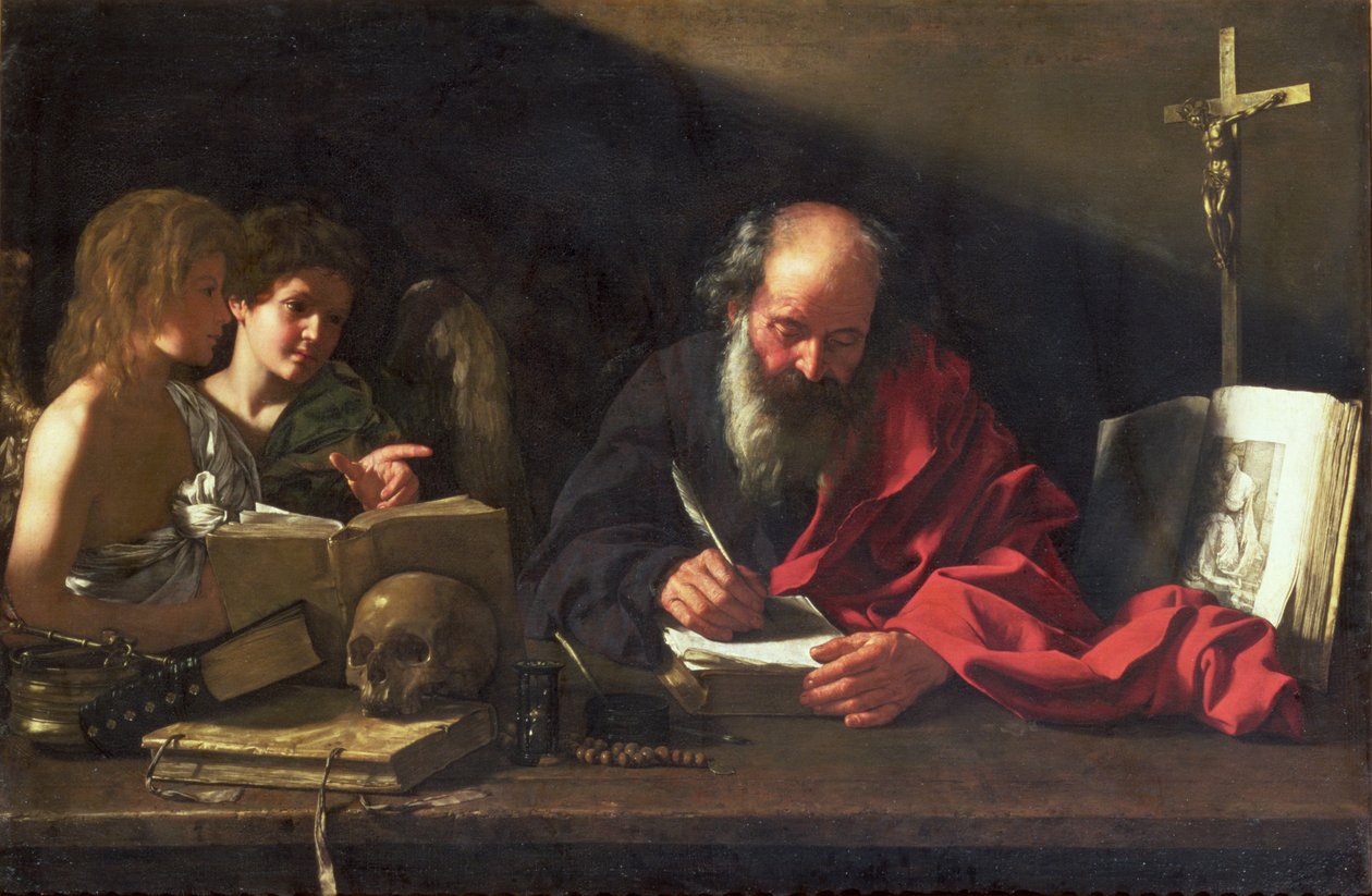 St. Hieronymus i sit studie af Bartolomeo Cavarozzi