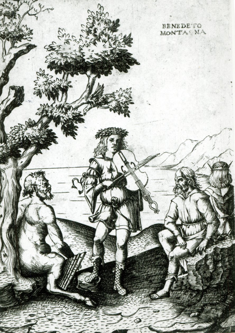 Apollo og Pan af Bartolomeo Montagna