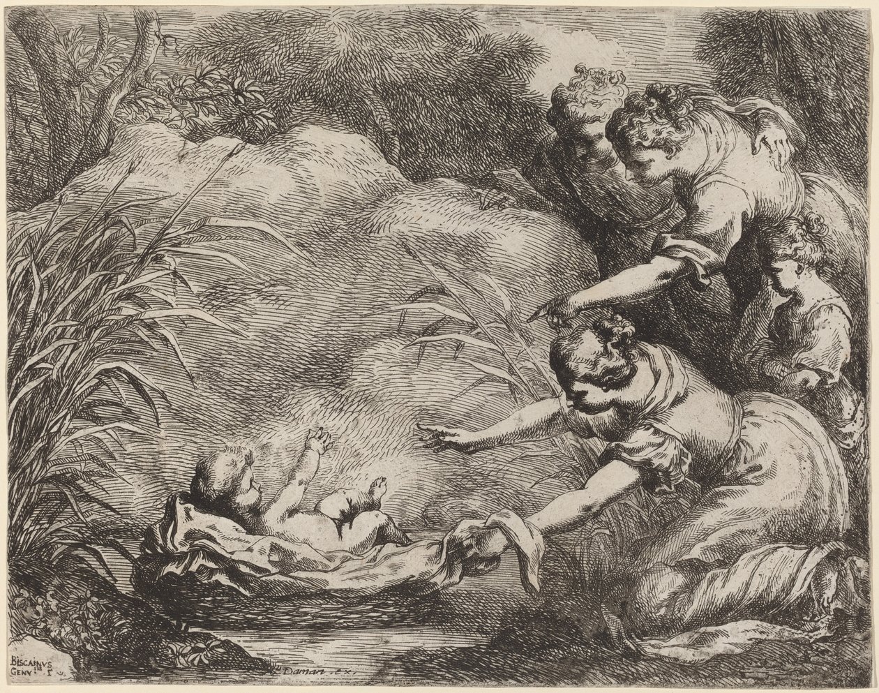 Fundet af Moses af Bartolomeo Biscaino