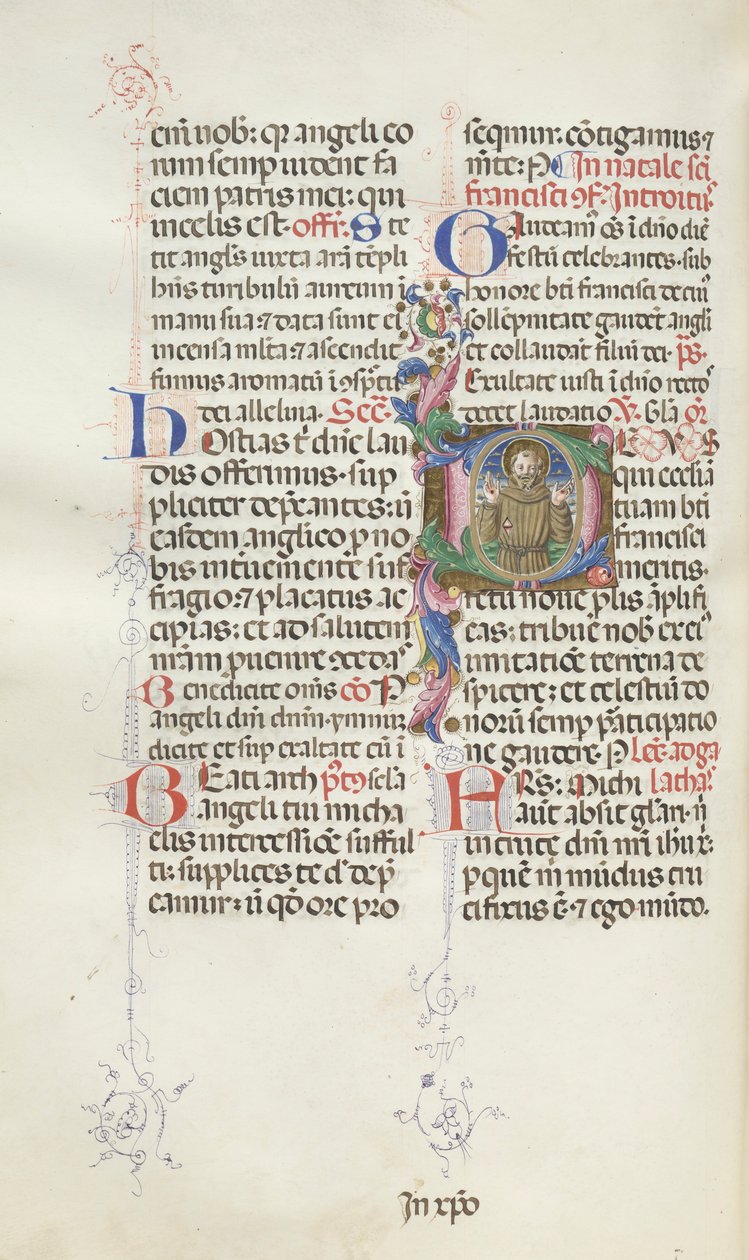 Missale: Fol. 318v: Sankt Frans, 1469. af Bartolomeo Caporali