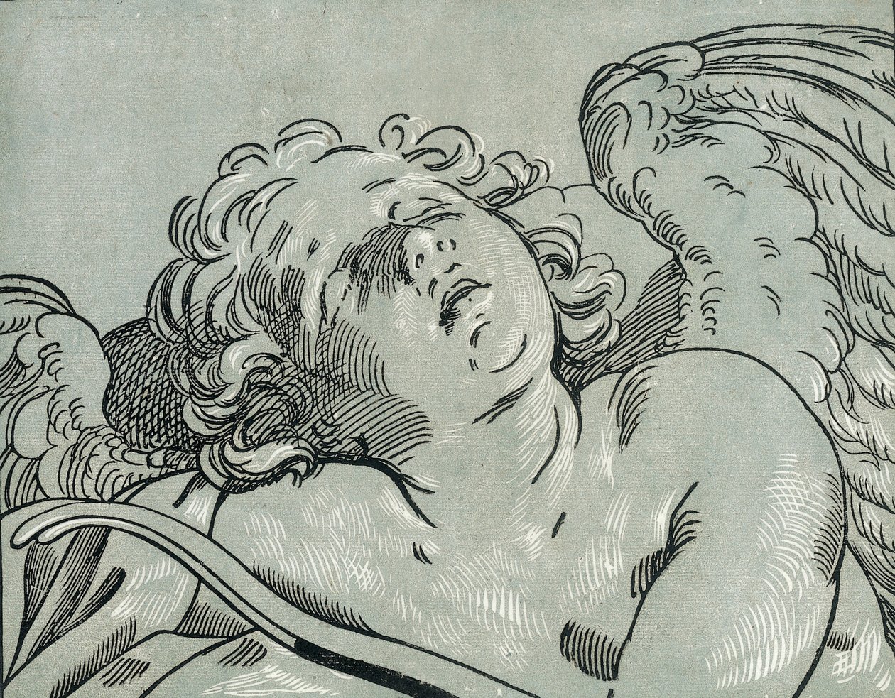En sovende amor, 1630-45. af Bartolomeo Coriolano