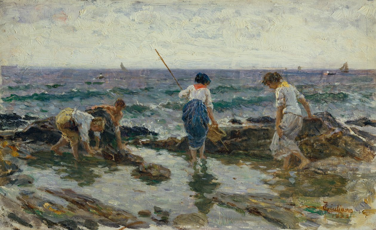 Søger fisk og skaldyr (olie på lærred) af Bartolomeo Giuliano