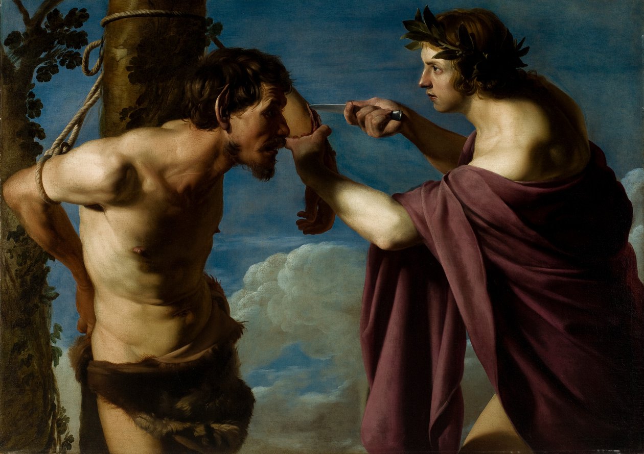 Apollon og Marsyas af Bartolomeo Manfredi