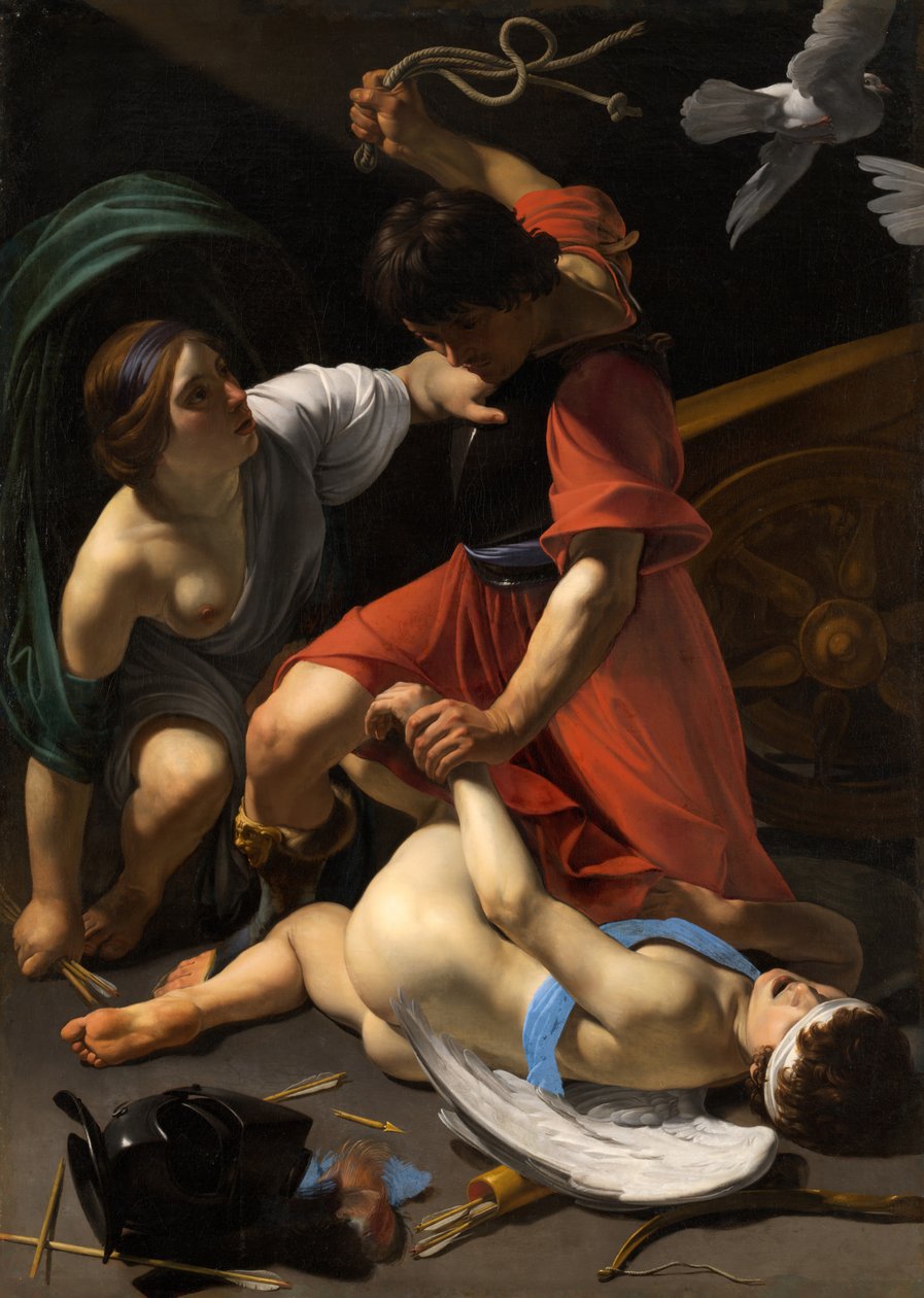 Amor tugtet, 1613. af Bartolomeo Manfredi