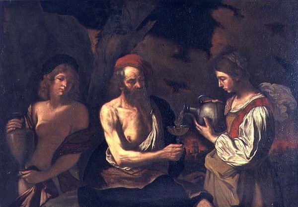 Lot og hans døtre af Bartolomeo Manfredi