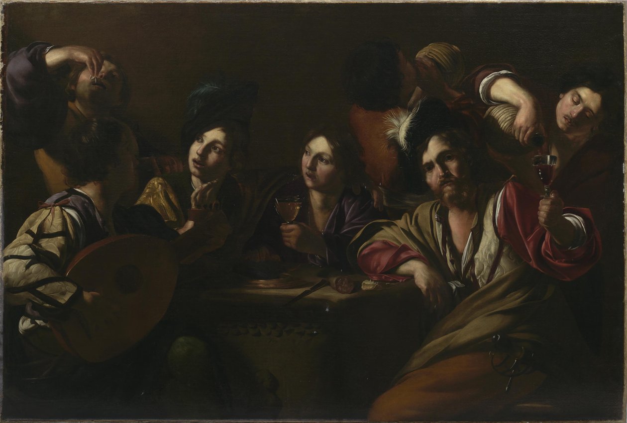 Tavern Scene, ca 1619. af Bartolomeo Manfredi