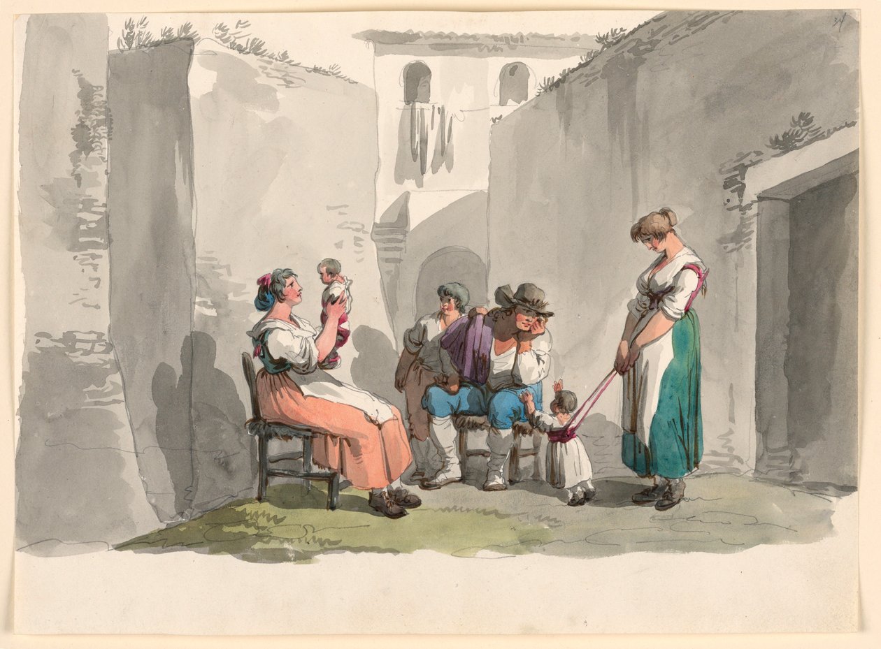 Tegning, I Tivoli, 1807-08 af Bartolomeo Pinelli