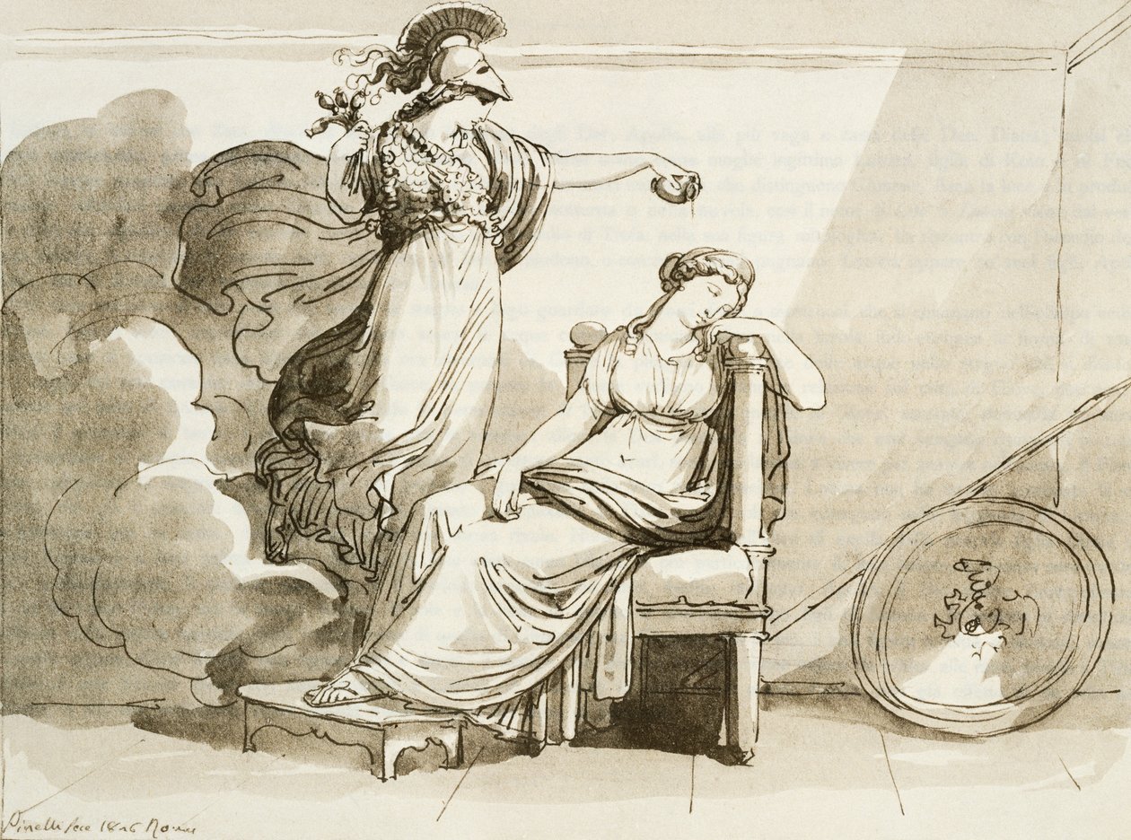 Penelope forskønnet af Minerva af Bartolomeo Pinelli