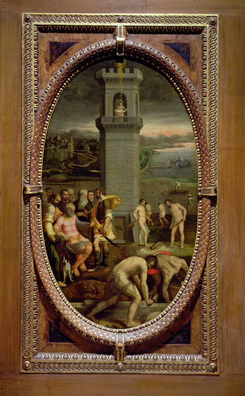 Danae, 1572 (olie på skifer) af Bartolomeo di Mariano Traballesi