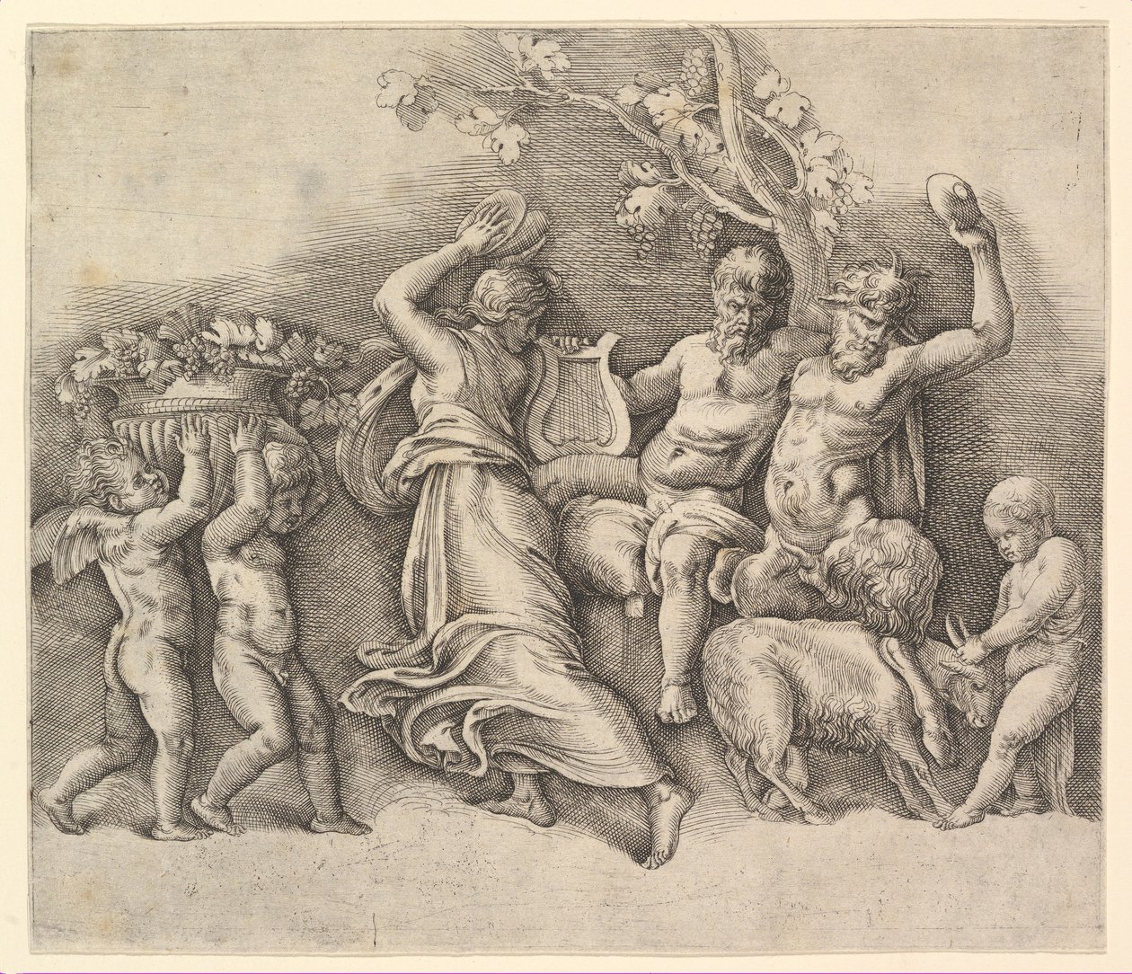 A Bachnal, 1530-61. af Battista Franco Veneziano