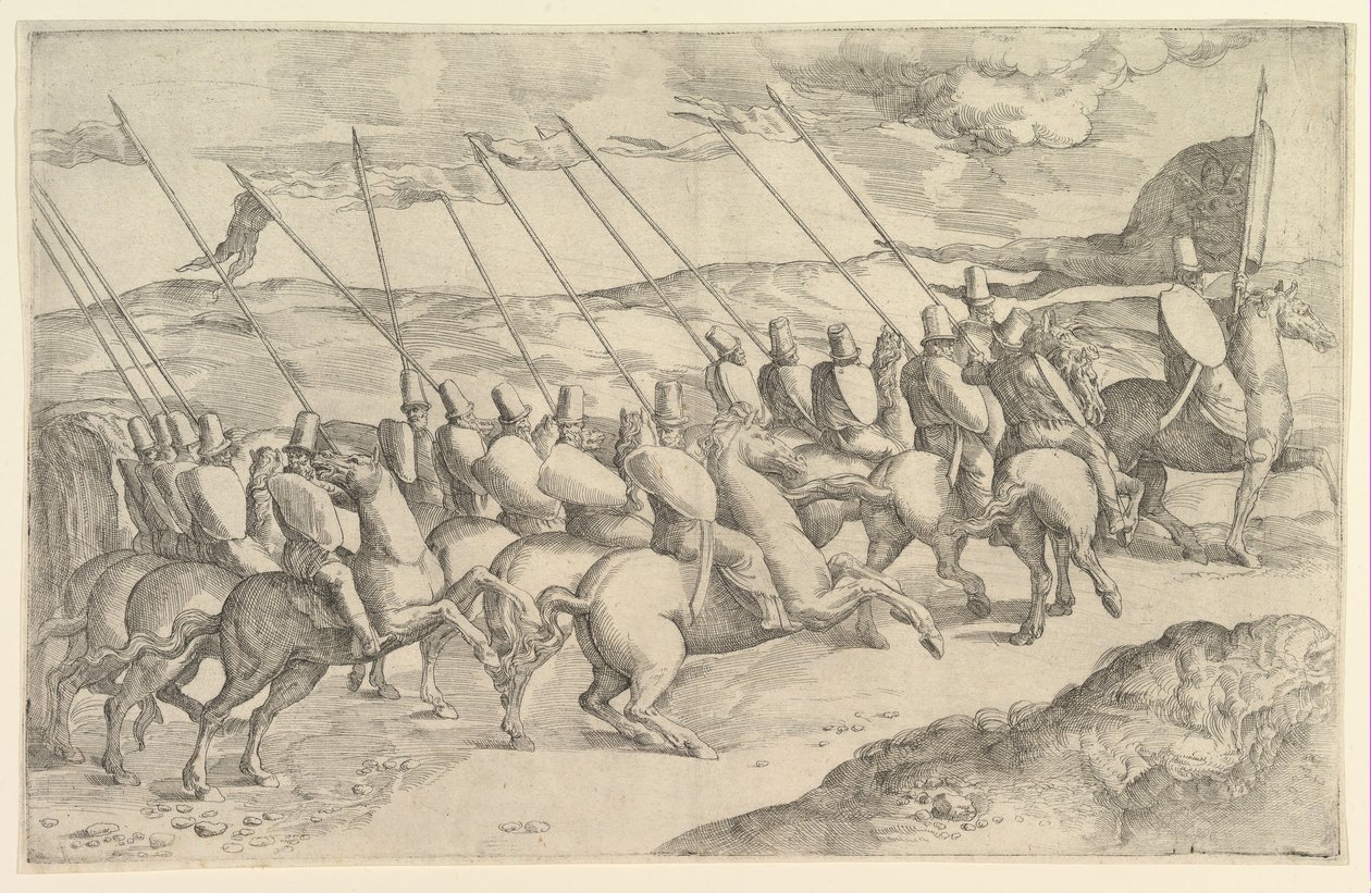 Et Kompagni af Ryttere. af Battista Franco Veneziano