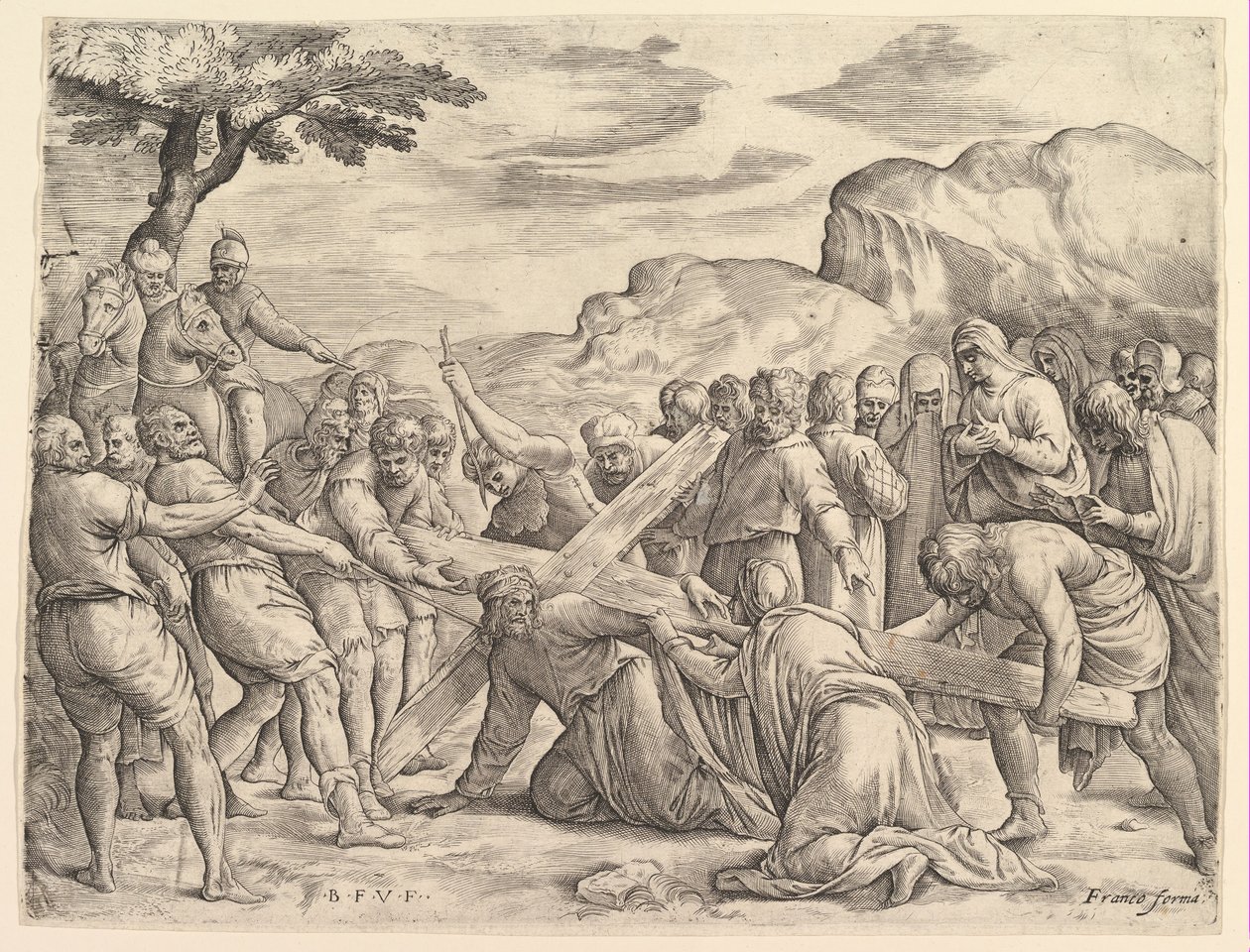 Kristus bærer korset, ca. 1552. af Battista Franco Veneziano