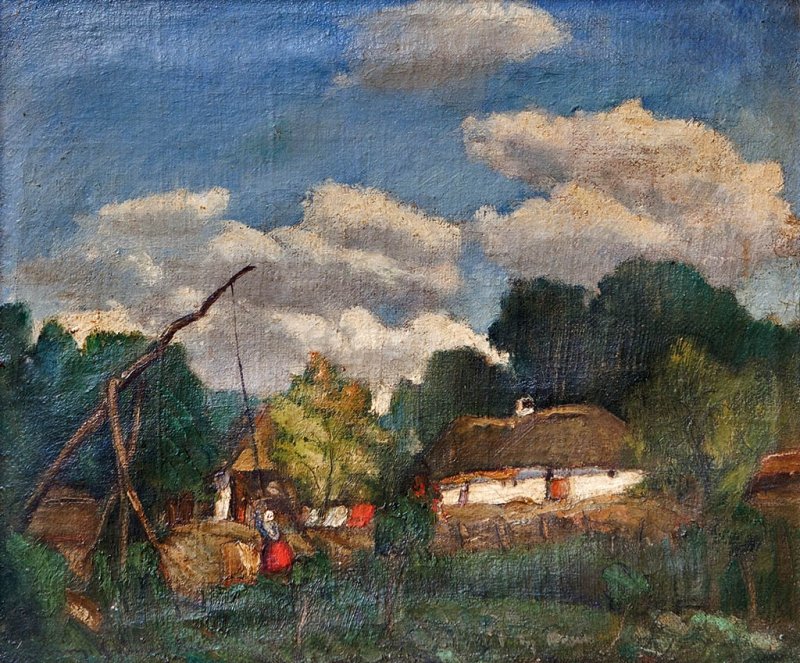 Tanyaudvarn Engelsk: Farmyardn af Bela Ivanyi Grunwald