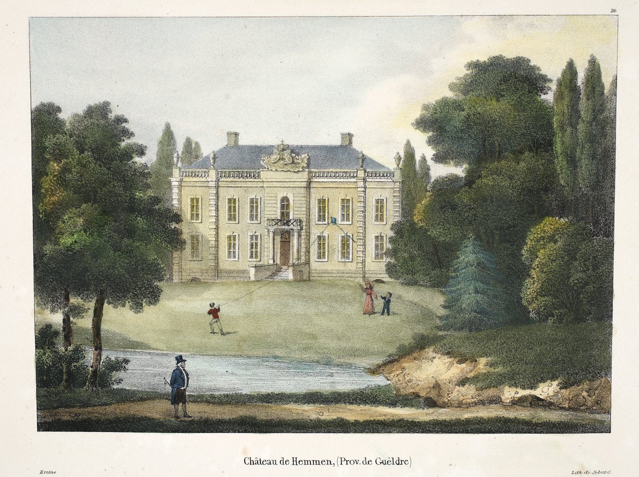 Hemmen Slot, ca. 1895 (fotokrom) af Belgian School