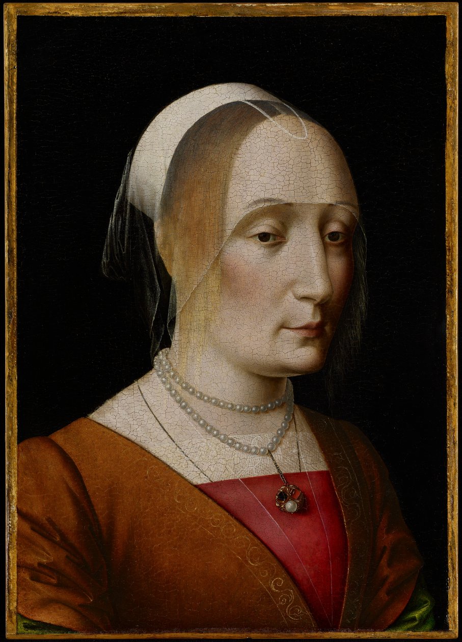 Portræt af en dame (olie på poppelpanel) af Benedetto Ghirlandaio